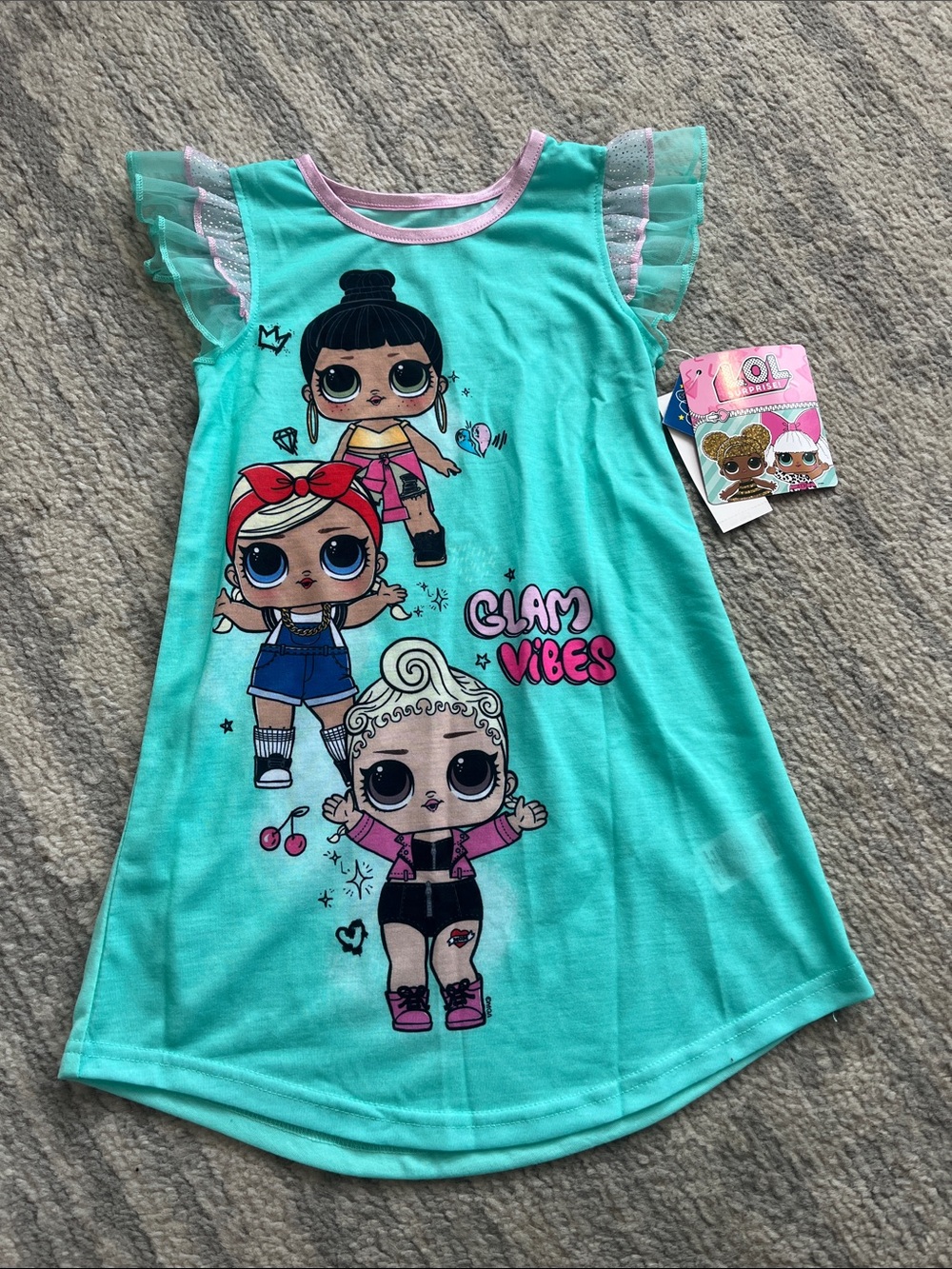 L.O.L. Surprise! Turquoise Nightgown with Pink Trim